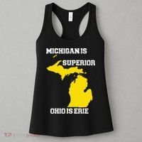 Michigan Is Superior Ohio Is Erie Funny Michigan Map Women's Tank Top thumb 3
