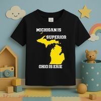 Michigan Is Superior Ohio Is Erie Funny Michigan Map Toddler T-Shirt thumb 3