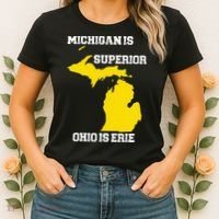 Michigan Is Superior Ohio Is Erie Funny Michigan Map Women's T-Shirt thumb 2