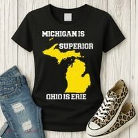 Michigan Is Superior Ohio Is Erie Funny Michigan Map Women's T-Shirt thumb 3