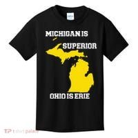 Michigan Is Superior Ohio Is Erie Funny Michigan Map Kids T-Shirt thumb 0