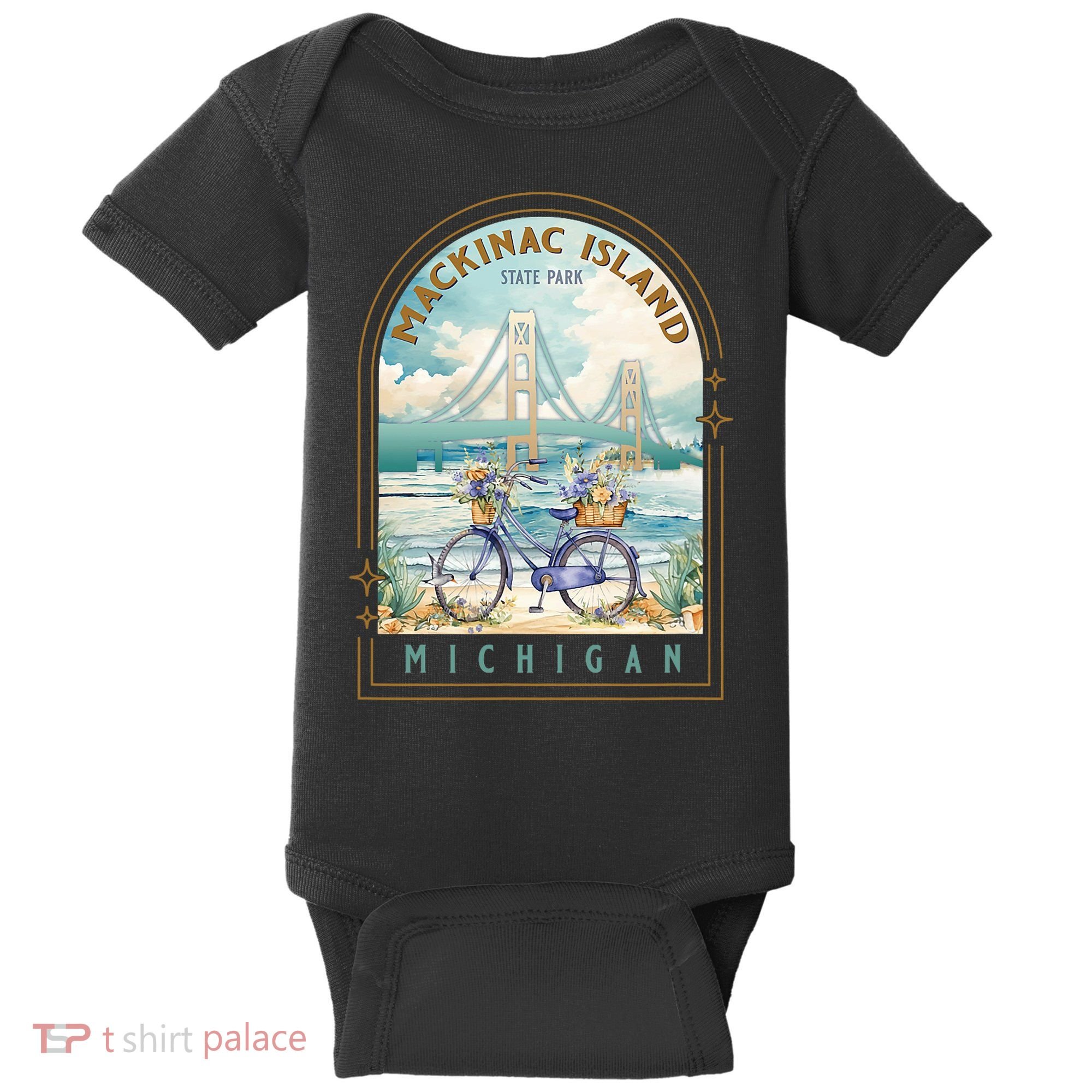 Mackinac Island State Park Michigan Usa Lake Huron Souvenir Baby Bodysuit