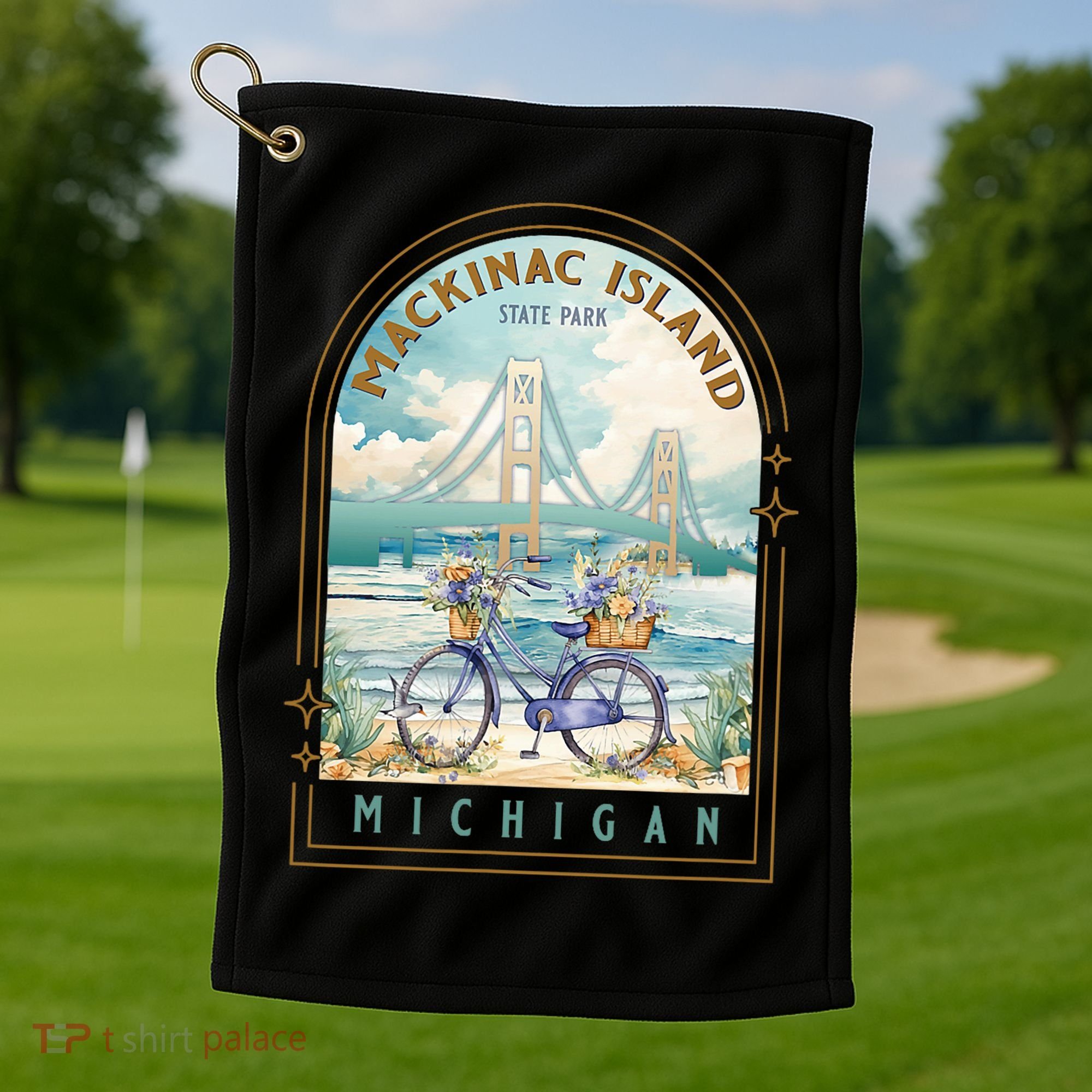 Mackinac Island State Park Michigan Usa Lake Huron Souvenir Golf Towel