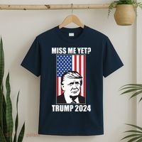 Miss Me Yet? Trump 2024 USA American Flag T-Shirt thumb 2