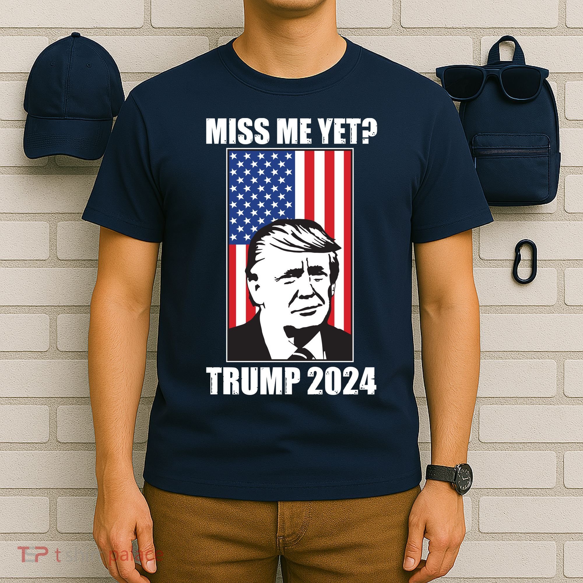 Miss Me Yet? Trump 2024 USA American Flag T-Shirt