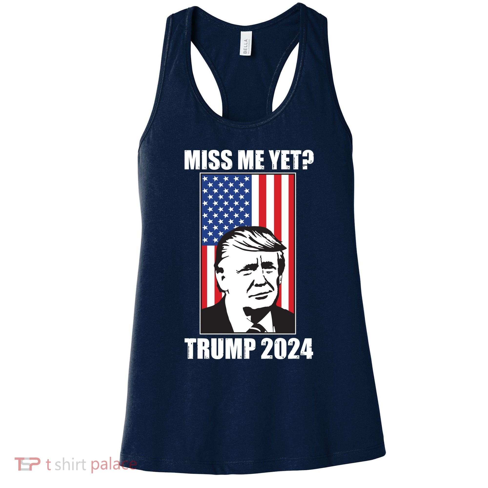Miss Me Yet? Trump 2024 USA American Flag Women's Tank Top