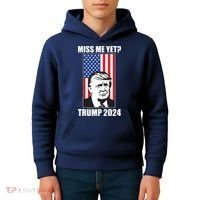 Miss Me Yet? Trump 2024 USA American Flag Kids Hoodie thumb 4