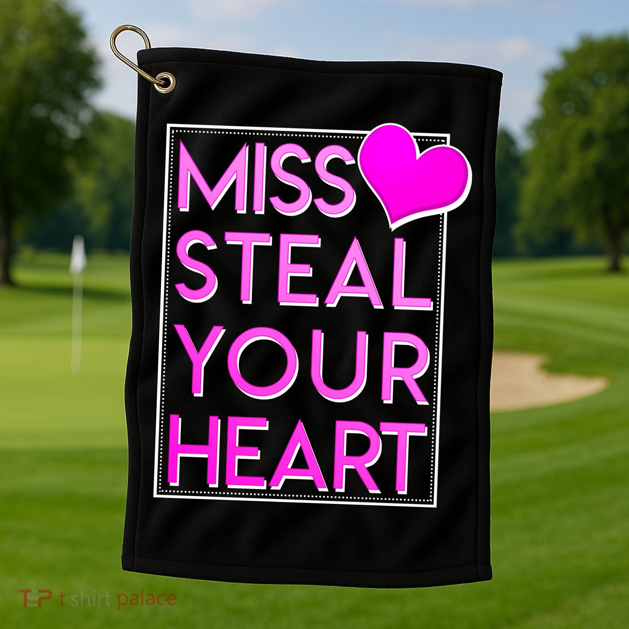 Miss Steal Your Heart Valentines Day Golf Towel