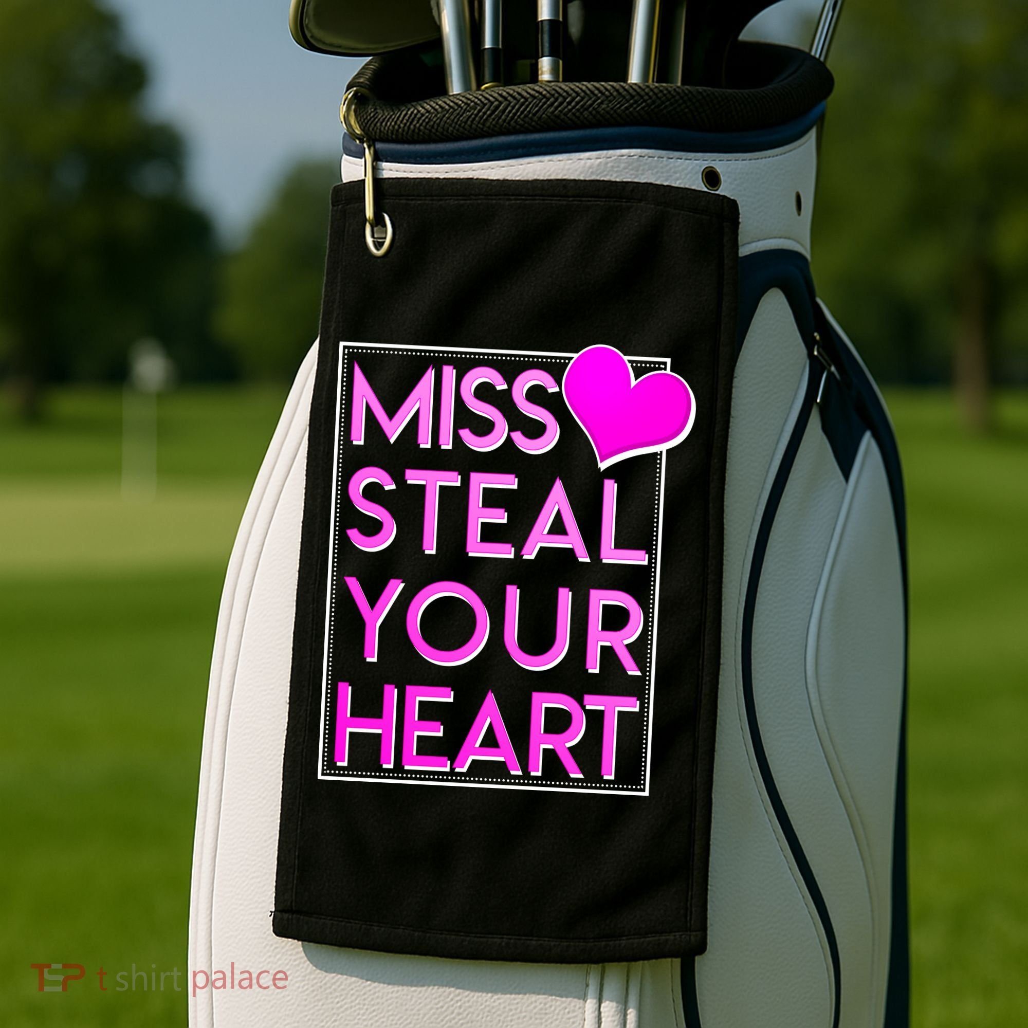 Miss Steal Your Heart Valentines Day Golf Towel