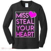 Miss Steal Your Heart Valentines Day Kids Long Sleeve Shirt thumb 0