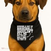 Missing A Day Of Baseball  USA-Made Doggie Bandana thumb 1