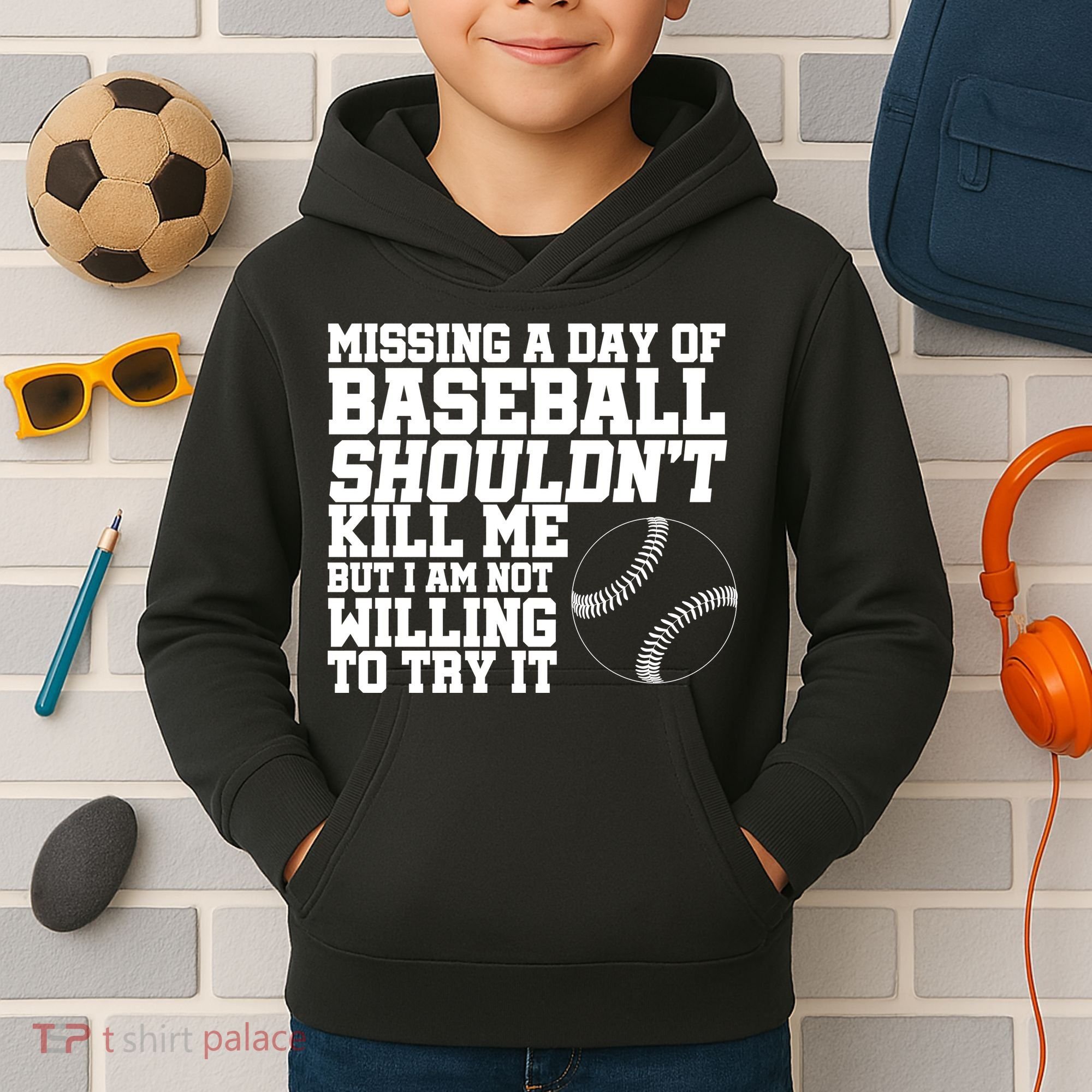 Missing A Day Of Baseball  Kids Hoodie