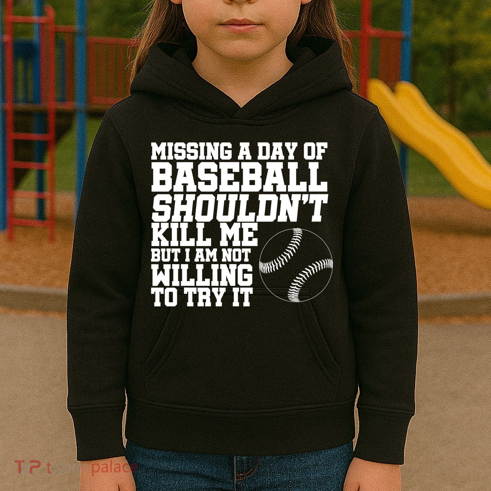 Missing A Day Of Baseball  Kids Hoodie