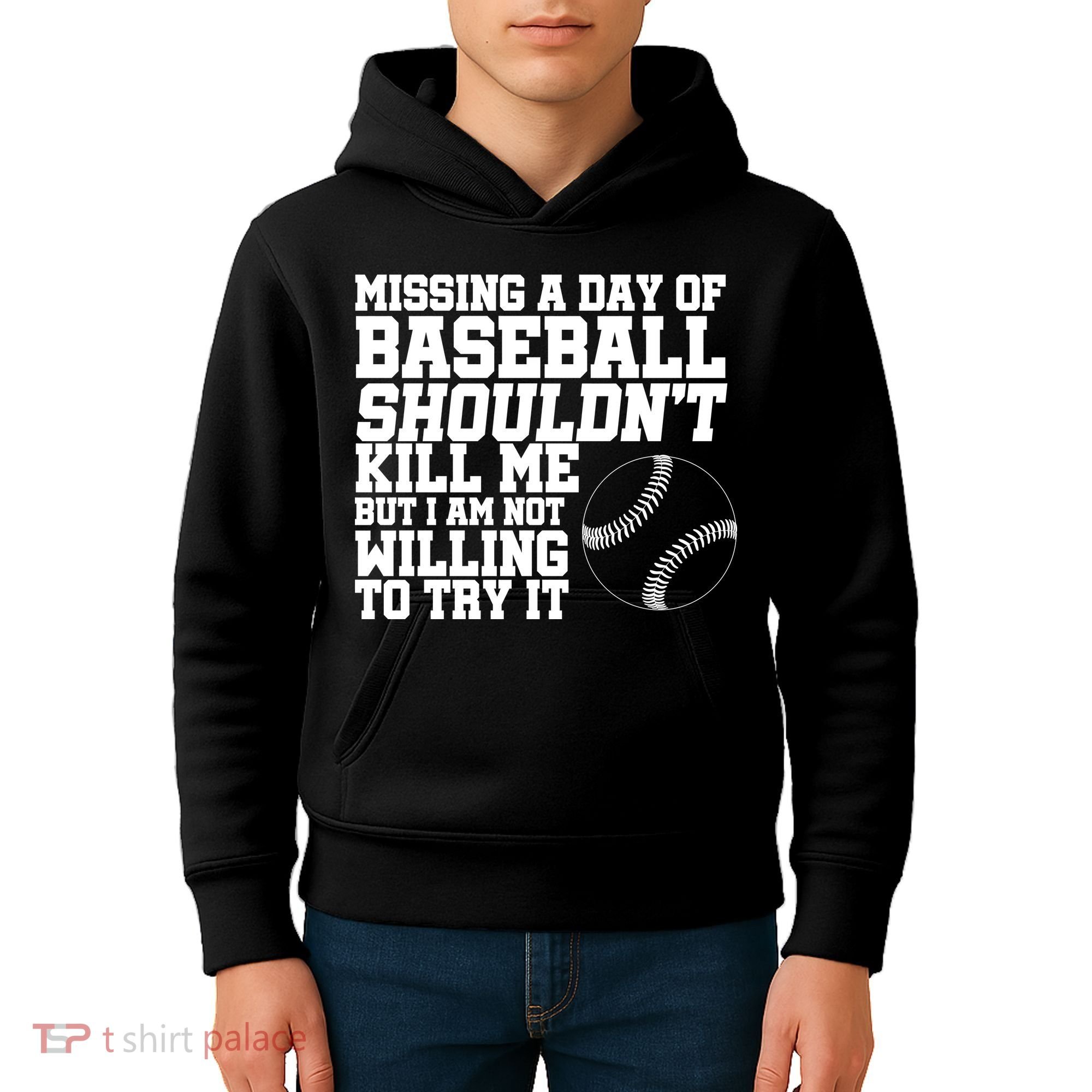 Missing A Day Of Baseball  Kids Hoodie