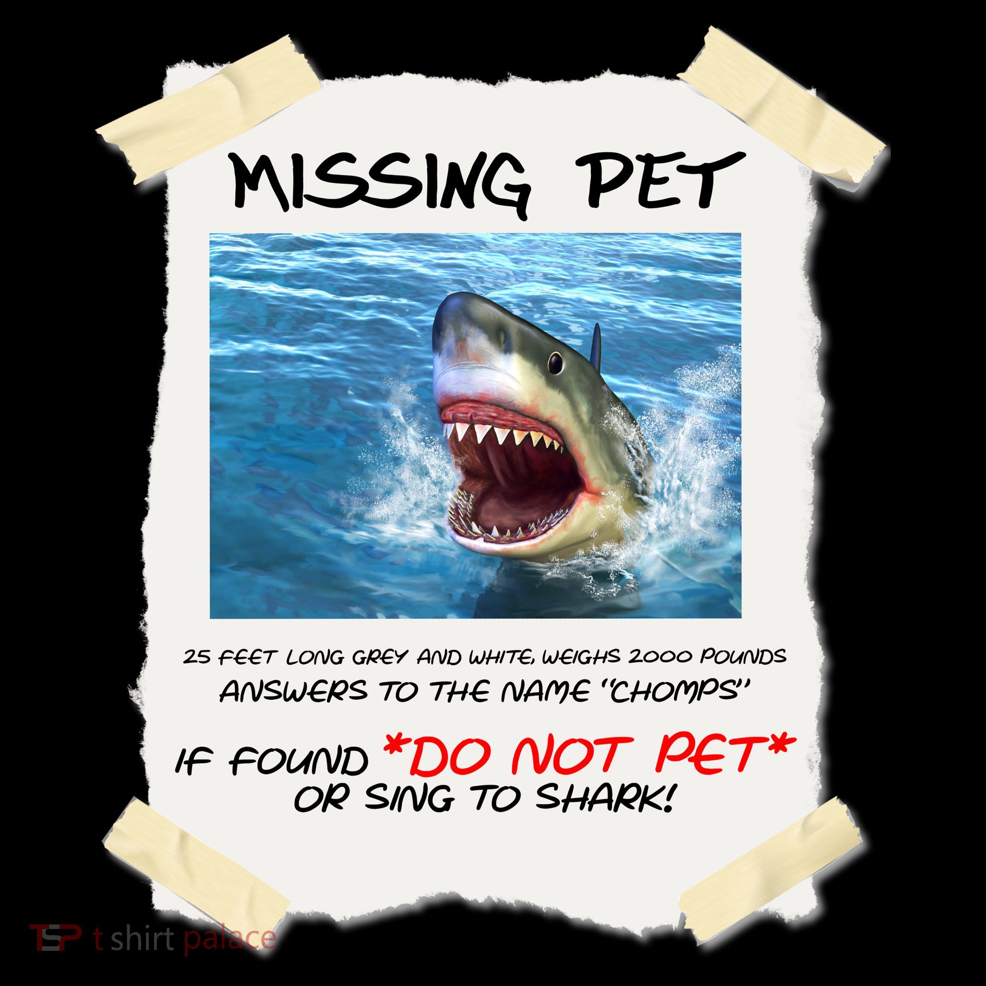 Missing Pet Funny Great White Shark  Backpack