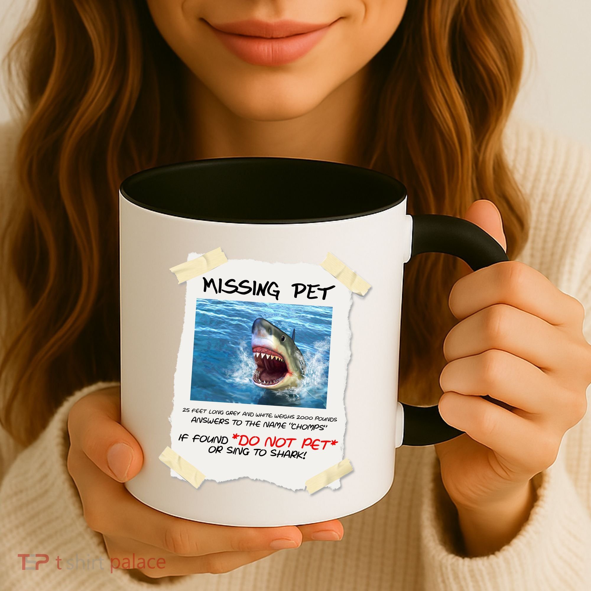 Missing Pet Funny Great White Shark  Coffee Mug