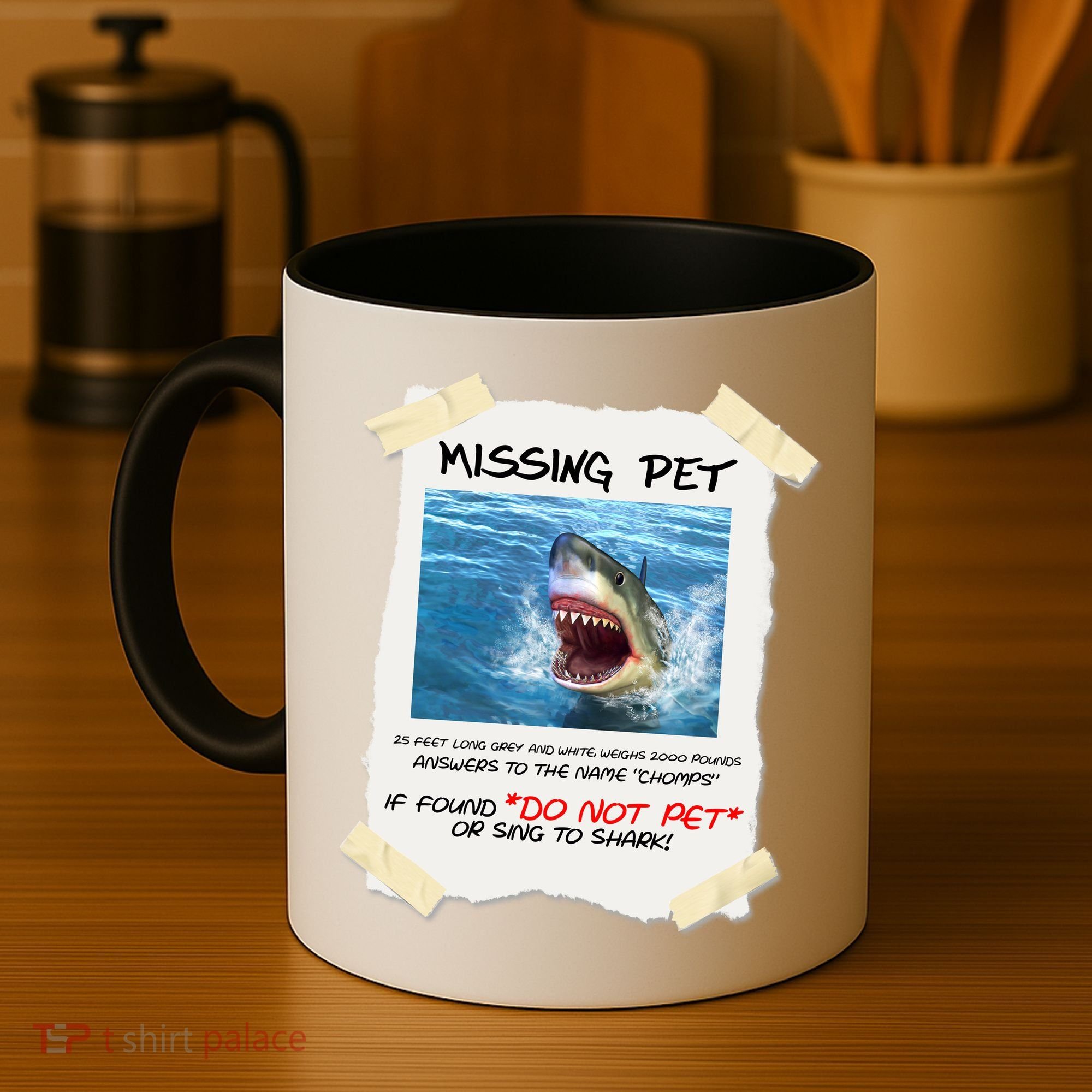 Missing Pet Funny Great White Shark  Coffee Mug