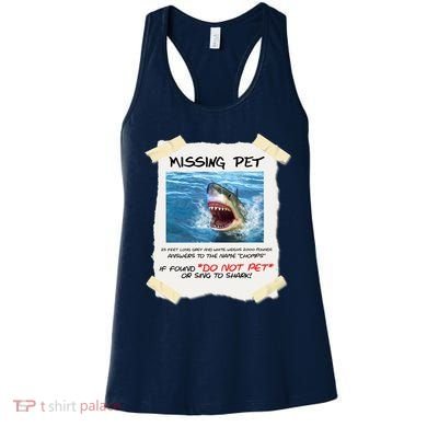 Missing Pet Funny Great White Shark  Women's Tank Top