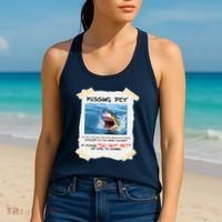 Missing Pet Funny Great White Shark  Women's Tank Top thumb 2