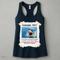 Missing Pet Funny Great White Shark  Women's Tank Top thumb 3