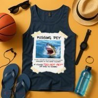 Missing Pet Funny Great White Shark  Tank Top thumb 4