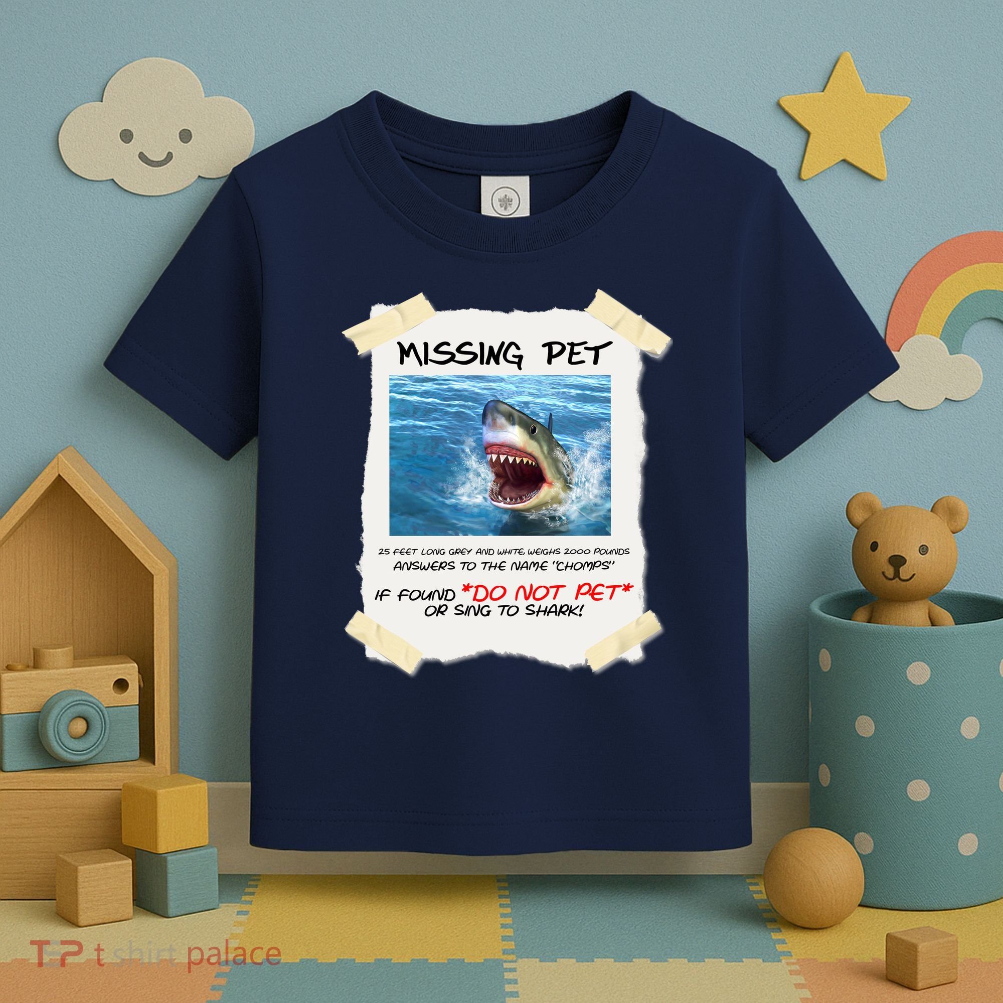 Missing Pet Funny Great White Shark  Toddler T-Shirt