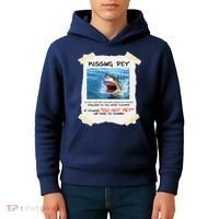 Missing Pet Funny Great White Shark  Kids Hoodie thumb 4