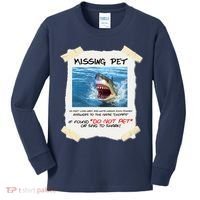 Missing Pet Funny Great White Shark  Kids Long Sleeve Shirt thumb 0