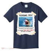 Missing Pet Funny Great White Shark  Kids T-Shirt thumb 0