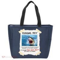 Missing Pet Funny Great White Shark  Tote Bag thumb 0