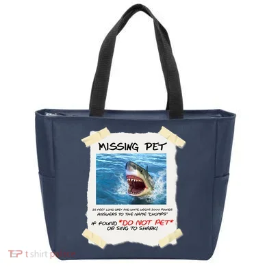 Missing Pet Funny Great White Shark  Tote Bag