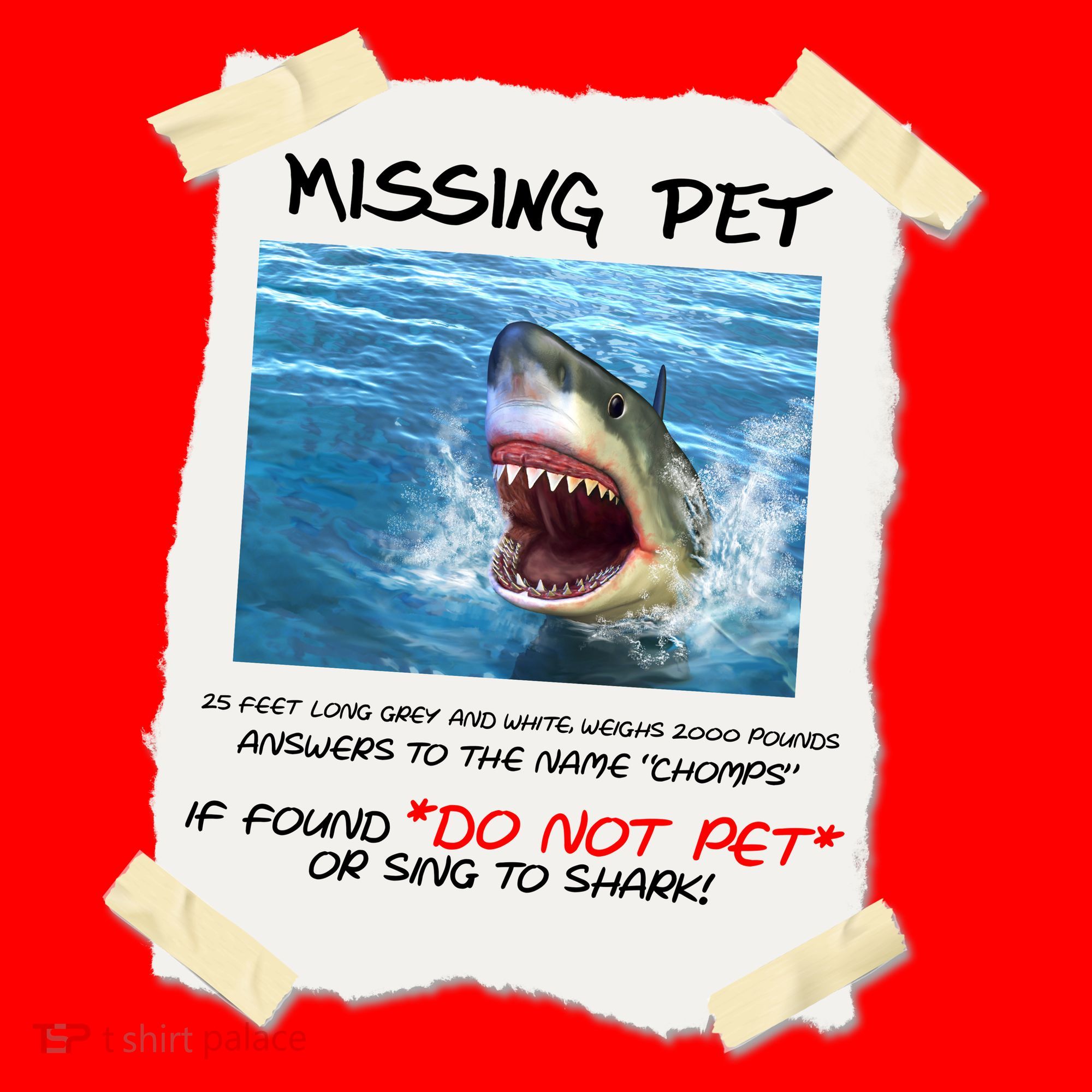 Missing Pet Funny Great White Shark  Santa Hat