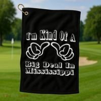 Mississippi Big Deal Golf Towel thumb 1