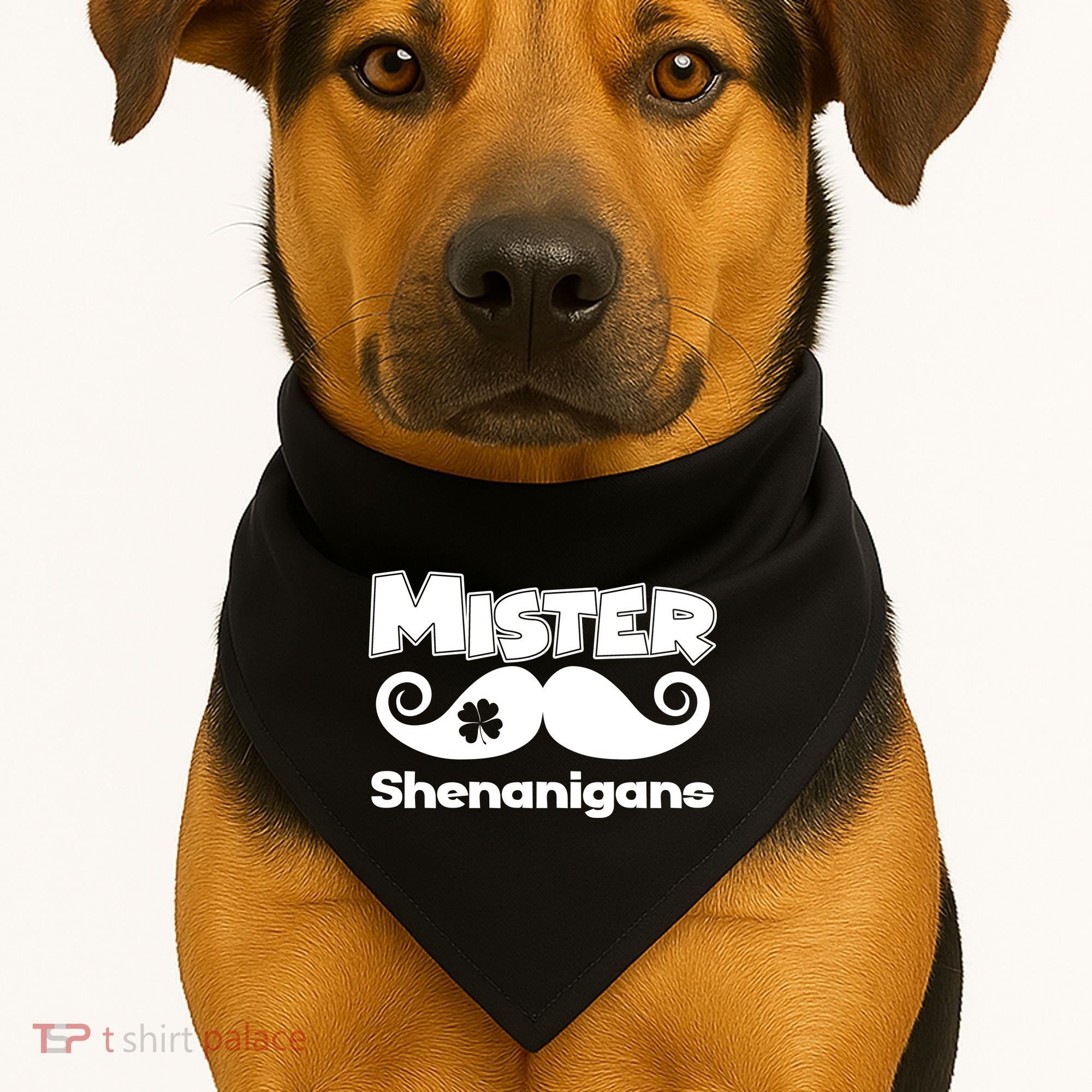 Mister Shenanigans Mustache USA-Made Doggie Bandana
