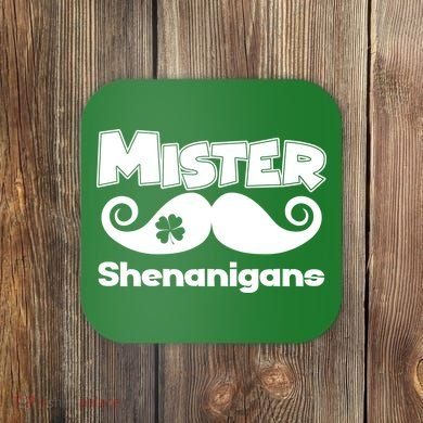 Mister Shenanigans Mustache Coaster