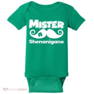 Mister Shenanigans Mustache Baby Bodysuit