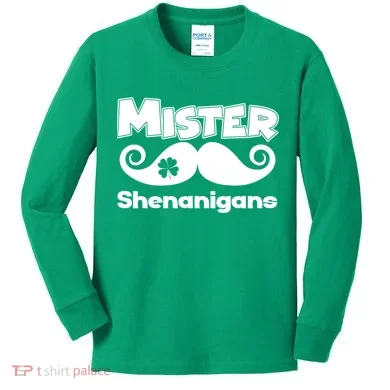 Mister Shenanigans Mustache Kids Long Sleeve Shirt