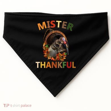 Mister Thankful Thanksgiving Turkey USA-Made Doggie Bandana