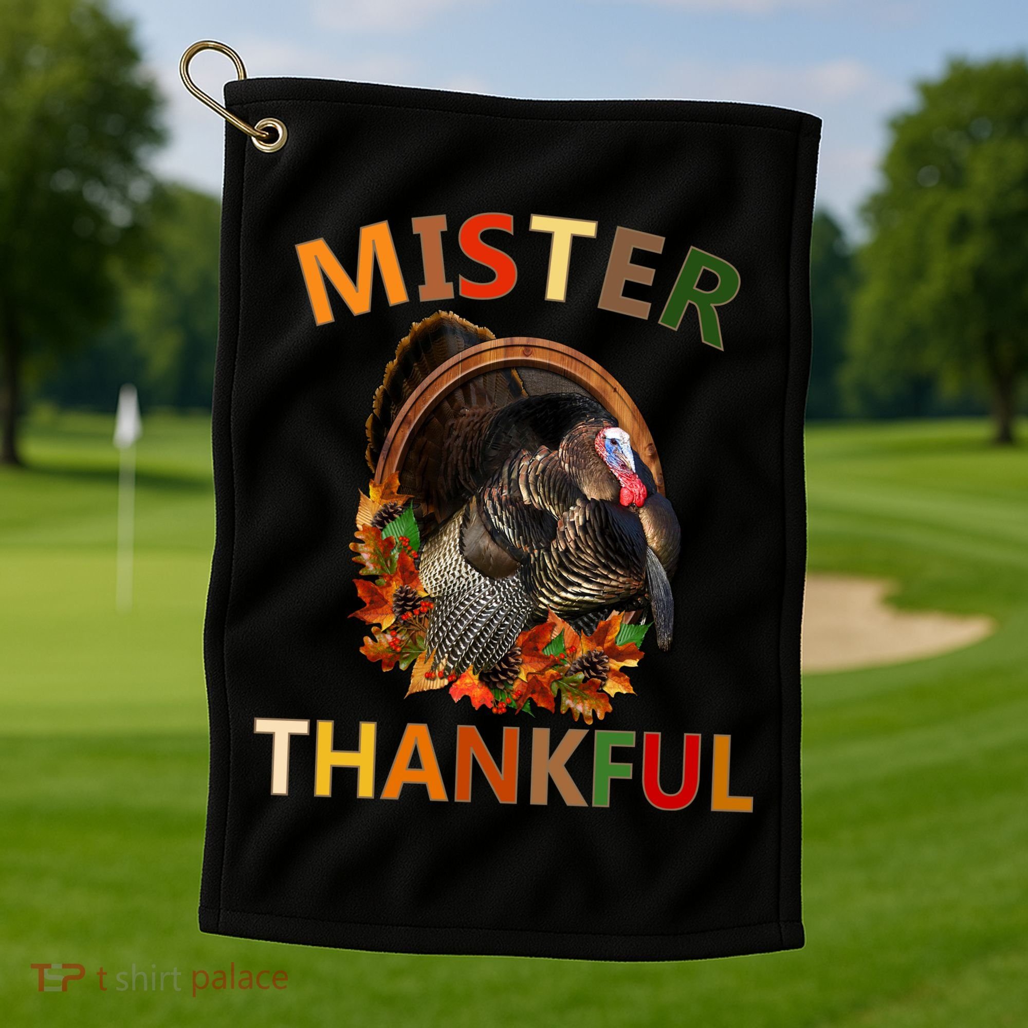 Mister Thankful Thanksgiving Turkey Golf Towel