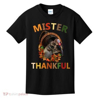 Mister Thankful Thanksgiving Turkey Kids T-Shirt