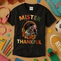 Mister Thankful Thanksgiving Turkey Kids T-Shirt thumb 3