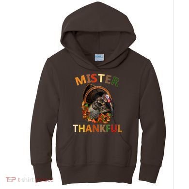 Mister Thankful Thanksgiving Turkey Kids Hoodie
