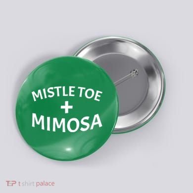 Mistletoe and Mimosa Button