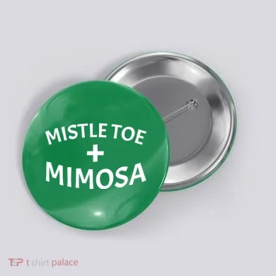 Mistletoe and Mimosa Button