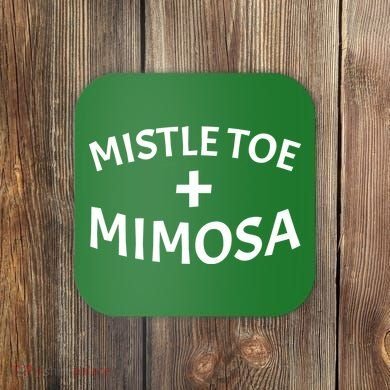 Mistletoe and Mimosa Coaster