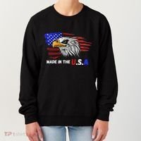 Made In The U.S.A Bald Eagle Patriotic Flag Tattoo Women's Sweatshirt thumb 0