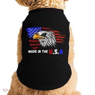 Made In The U.S.A Bald Eagle Patriotic Flag Tattoo Doggie Tank