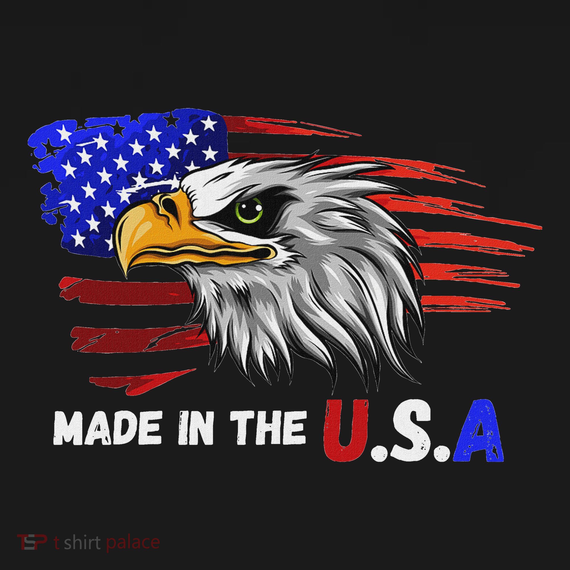 Made In The U.S.A Bald Eagle Patriotic Flag Tattoo Doggie Tank