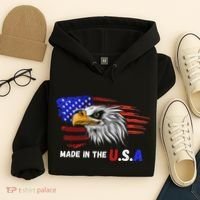Made In The U.S.A Bald Eagle Patriotic Flag Tattoo Hoodie thumb 4