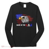 Made In The U.S.A Bald Eagle Patriotic Flag Tattoo Long Sleeve Shirt thumb 0